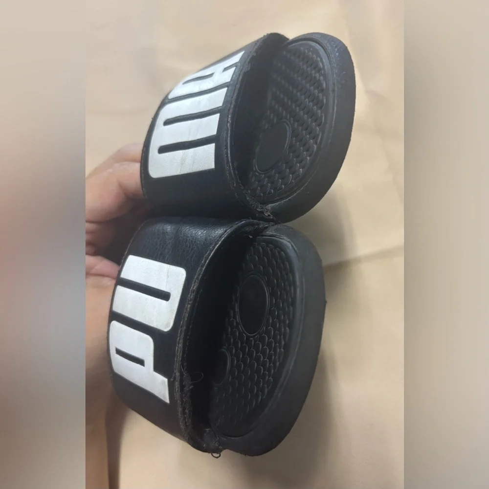 Puma‎ Kids Black and White Slide Sandals